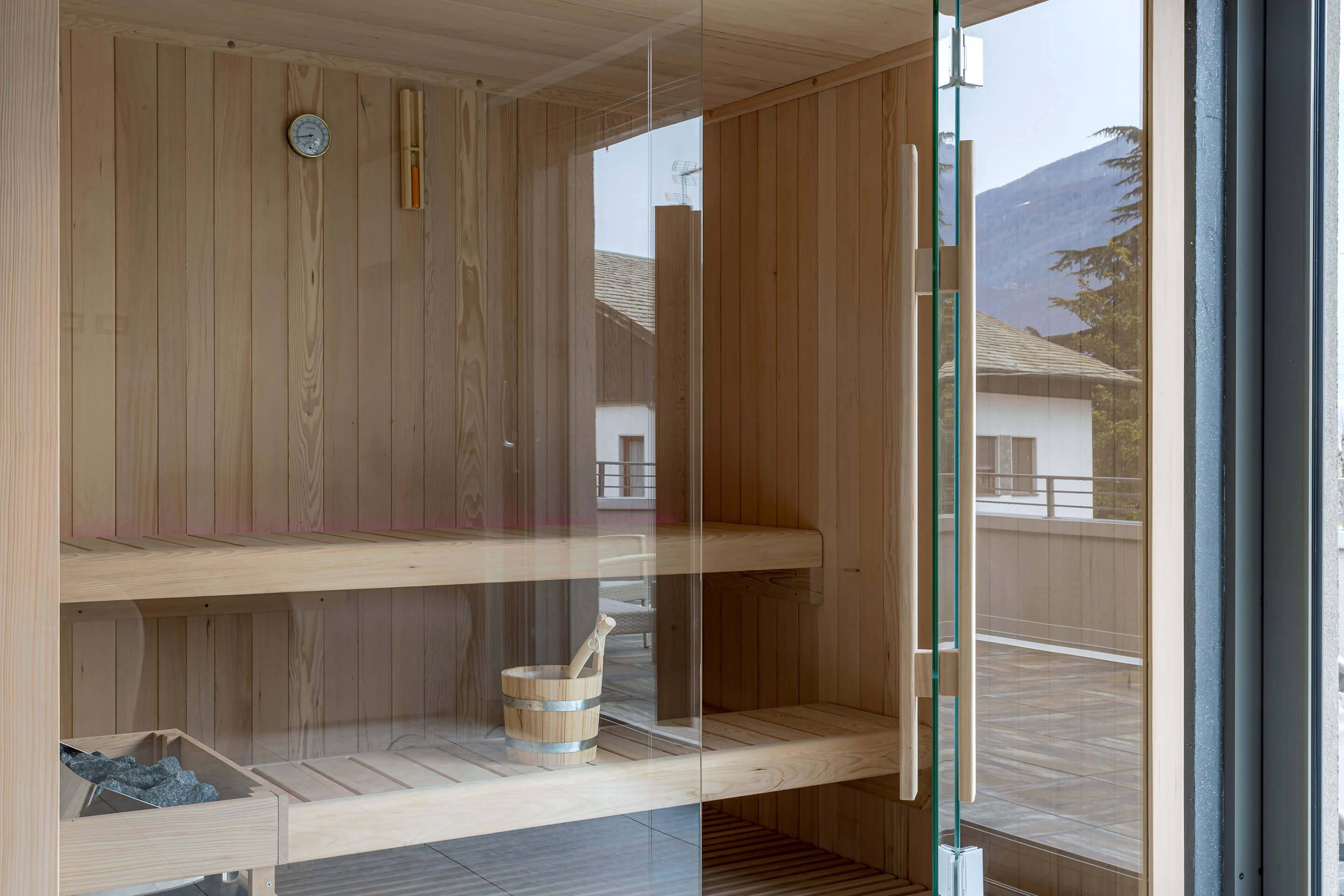 sauna in uso esclusivo prenotando la camera doppia superior